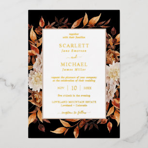 Invitation En Aluminium Mariage Feuille moderne