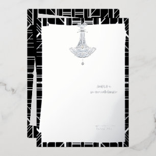Invitation En Aluminium Mariage Flapper Classique Argenté Gatsby