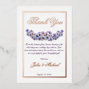 Invitation En Aluminium Mariage Floral Aquarelle Lilas Poétique Romantique