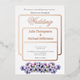 Invitation En Aluminium Mariage Floral Aquarelle Lilas Poétique Romantique