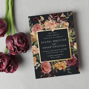 Invitation En Aluminium Mariage Floral Aquarelle Rustique