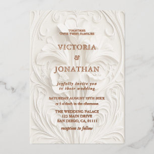 Invitation En Aluminium Mariage Floral Baroque