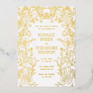 Invitation En Aluminium Mariage Floral de Jardin Vintage