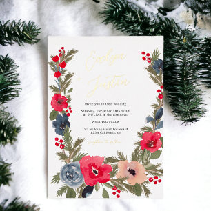Invitation En Aluminium Mariage Floral Élégant et Rustique à l'Aquarelle e