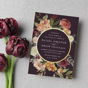 Invitation En Aluminium Mariage floral en fleurs rustiques