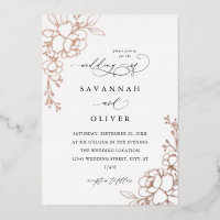Mariage Floral Linal Or Blanc, Noir & Foil