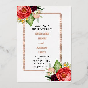 Invitation En Aluminium Mariage floral moderne