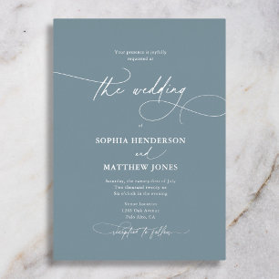 Invitation En Aluminium Mariage Formel Contemporain 4 Photos Bleu Argent