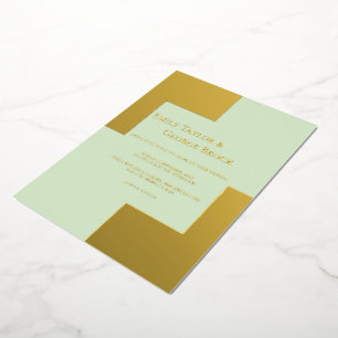 Invitation En Aluminium Mariage Formel Moderne Luxe Or Argent Élégant