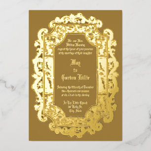 Invitation En Aluminium Mariage frontalier de l'époque victorienne 1850