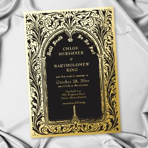 Invitation En Aluminium Mariage gothique noir médiéval jusqu'à la mort
