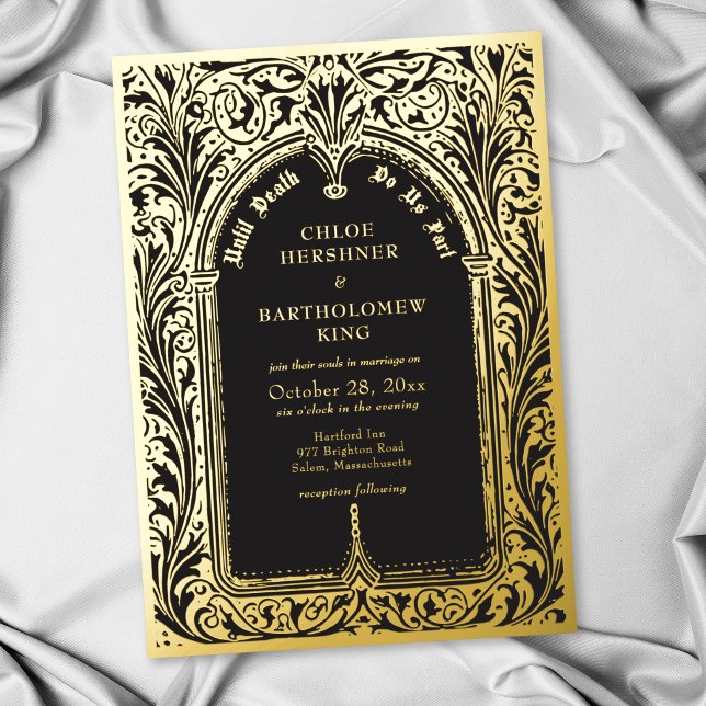 Invitation En Aluminium Mariage gothique saphir noir médiéval jusqu'à la m (Créateur téléchargé)