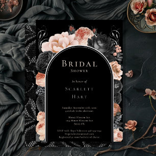 Invitation En Aluminium Mariage gothique vintage noir blush arch Foil Show