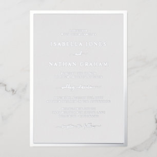 Invitation En Aluminium Mariage gris argenté