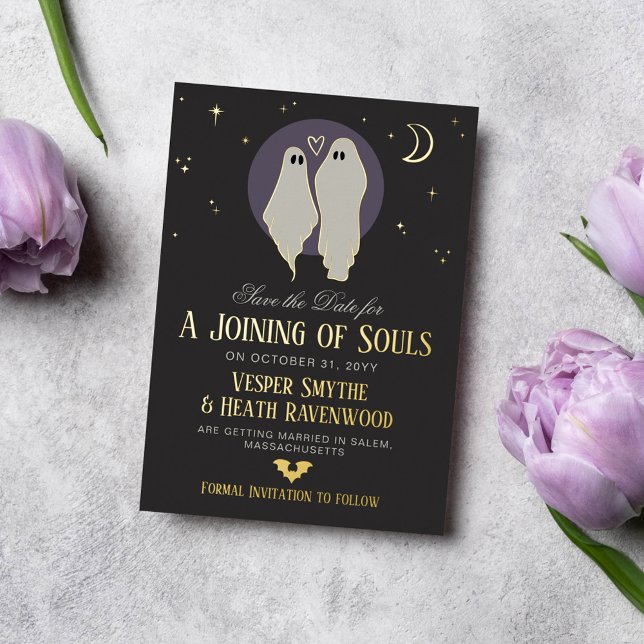 Invitation En Aluminium Mariage Halloween Joining of Souls Enregistrez la  (Créateur téléchargé)