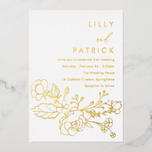 Invitation En Aluminium Mariage haut de gamme moderne véritable or