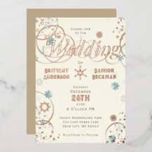 Mariage Hivernal Merveilleux Flocon de Neige Bleu 