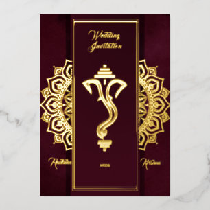 Invitation En Aluminium Mariage indien hindou Ganesha