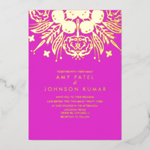 Invitation En Aluminium Mariage indien hindou tiré main