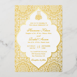 Invitation En Aluminium Mariage islamique artistique à Girih persan