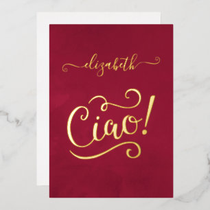 Invitation En Aluminium Mariage italien au vin de Marsala et or