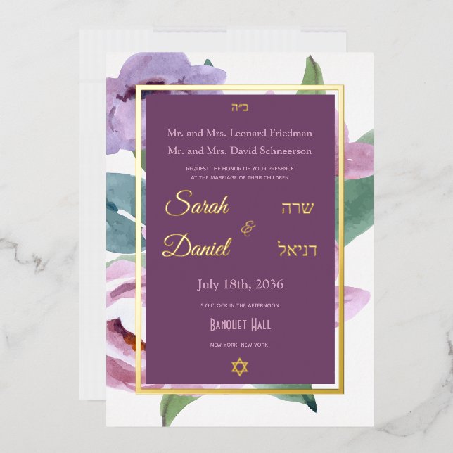 Invitation En Aluminium Mariage Lilas Rose Violet Pourpre Mauve Joie (Enveloppe)