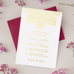 Invitation En Aluminium Mariage Mandala Classique Ovale Variante Pacifique