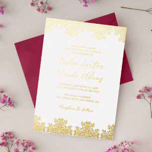 Invitation En Aluminium Mariage Mandala Géométrique de Luxe Esthétique