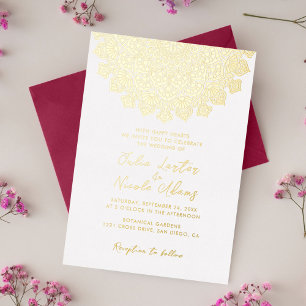 Invitation En Aluminium Mariage Mandala Lune Croissante Radieux Aérien