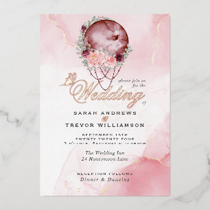 Invitation En Aluminium MARIAGE   Mandela romantique Lune rose