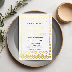 Invitation En Aluminium Mariage mexicain Fiesta Papel Picado Boho