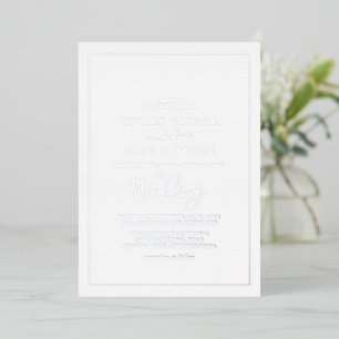 Invitation En Aluminium Mariage minimaliste à huile d'argent