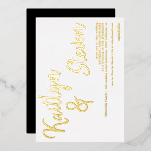 Invitation En Aluminium Mariage minimaliste de caractères gras modernes