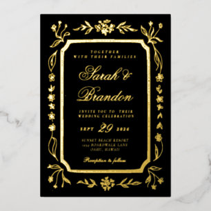 Invitation En Aluminium Mariage Minimaliste de Couleur Uni Chaude et Scrip