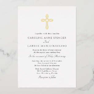 Invitation En Aluminium Mariage minimaliste de messe catholique