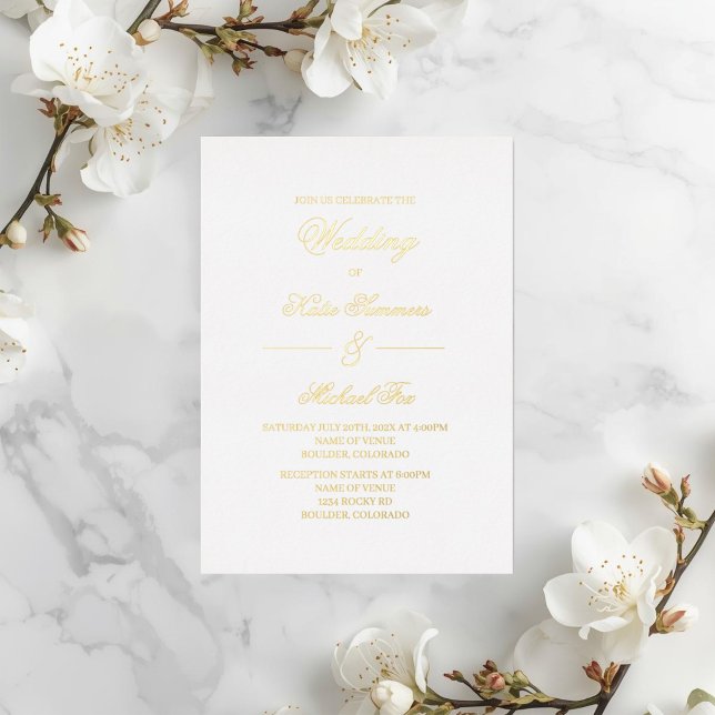 Invitation En Aluminium Mariage minimaliste élégant   (Créateur téléchargé)