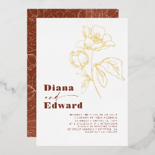 Invitation En Aluminium Mariage minimaliste en terre cuite blanche Boho