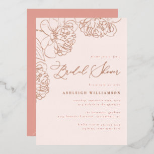 Invitation En Aluminium Mariage Minimaliste Fleurs de Pivoine Peintes à la