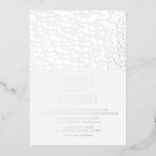 Invitation En Aluminium Mariage Minimaliste Moderne Argent