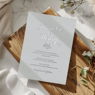 Invitation En Aluminium Mariage Minimaliste Moderne Ligne Artistique Rose