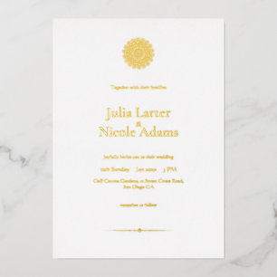 Invitation En Aluminium Mariage minimaliste Pearl Swan Mandala