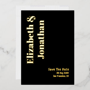 Invitation En Aluminium Mariage minimaliste Typographie Enregistrer La Dat