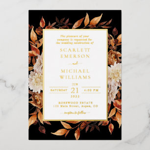 Invitation En Aluminium Mariage moderne Automne