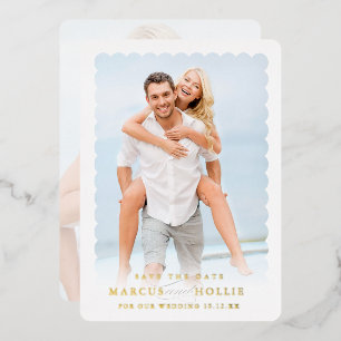 Invitation En Aluminium MARIAGE MODERNE calligraphie minimaliste de fiança