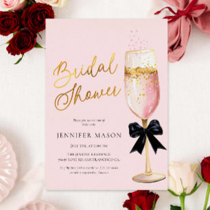 Invitation En Aluminium Mariage moderne Champagne Rose