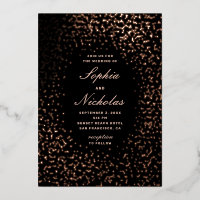 Mariage moderne élégant or noir à pois