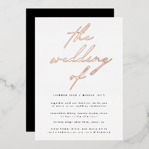 Invitation En Aluminium Mariage Moderne Élégant Rose Gold
