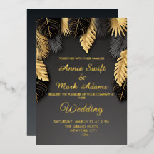Mariage Moderne Élégant Tendance Noir et Or