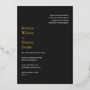 Invitation En Aluminium Mariage moderne Kristin Charcoal