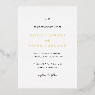 Invitation En Aluminium Mariage Moderne Minimaliste